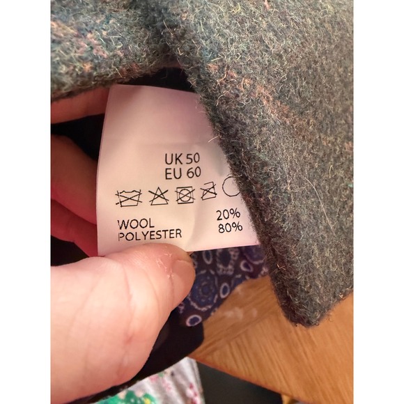 NWT House Of Cavani Wool Blend Plaid Vest Waistcoat Sz 50 Preppy Academia Green - Picture 7 of 8